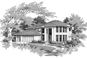 Contemporary Exterior - Front Elevation Plan #48-734