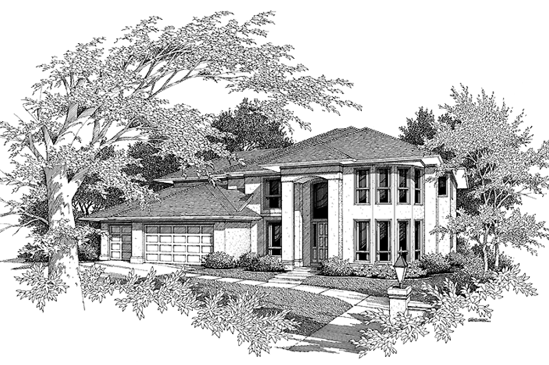 Home Plan - Contemporary Exterior - Front Elevation Plan #48-734
