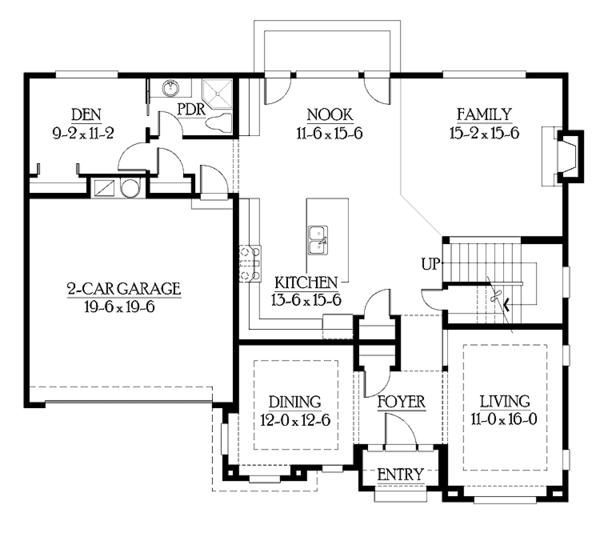 House Plan Design - Craftsman Floor Plan - Main Floor Plan #132-418