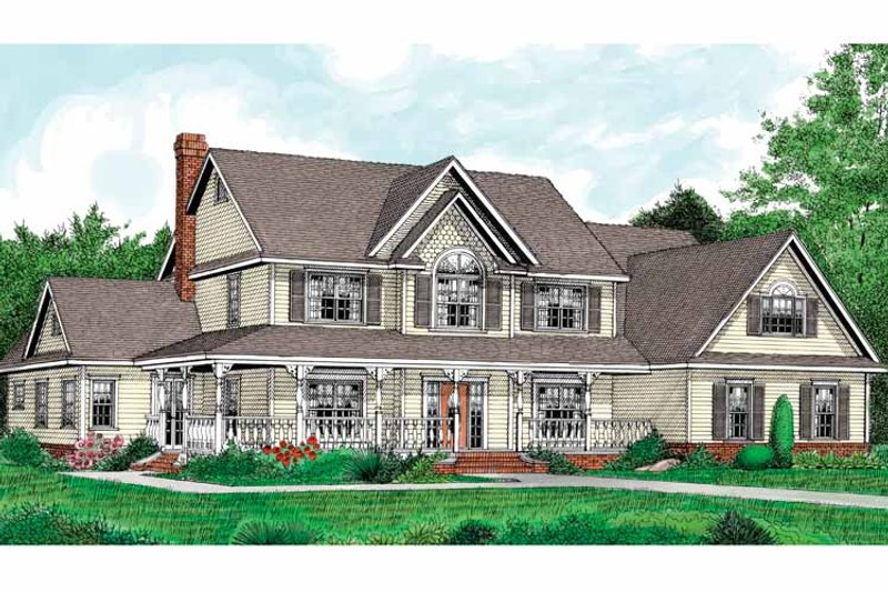 House Plan Design - Exterior - Front Elevation 3 for Country House Plan #11-266 - 4 bed, 2.5 bath