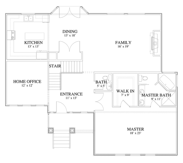 Home Plan - Traditional Floor Plan - Main Floor Plan #1060-19