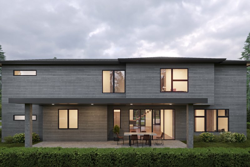Architectural House Design - Exterior - Rear Elevation for Contemporary House Plan #1066-236 - 4 bed, 3.5 bath