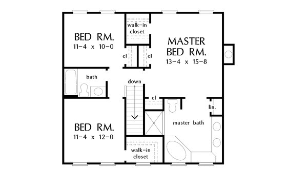 Floor Plan - Upper Floor for Country House Plan #929-373 - 3 bed, 2.5 bath