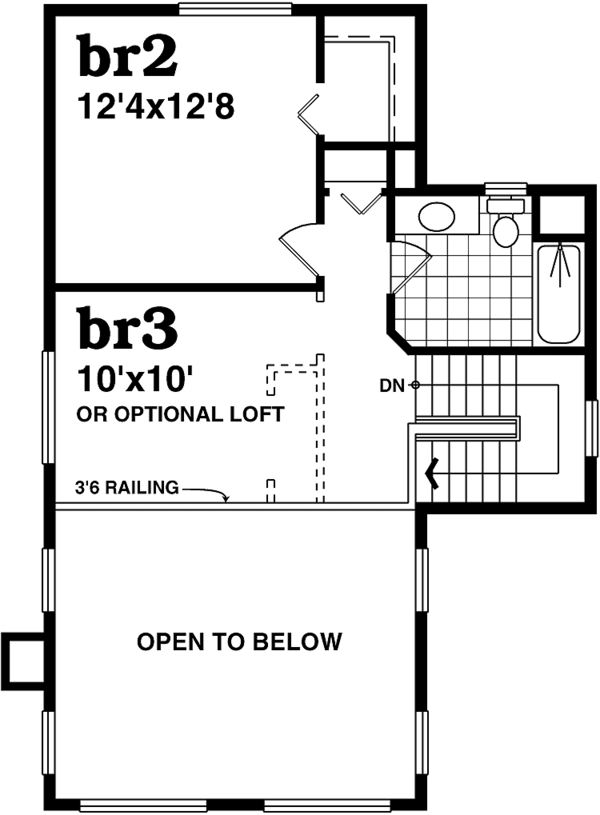 House Plan Design - Country Floor Plan - Upper Floor Plan #47-1022
