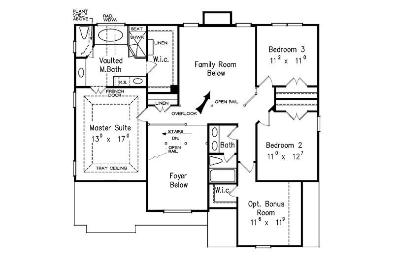 House Blueprint - Floor Plan - Upper Floor for Traditional House Plan #927-100 - 4 bed, 3 bath