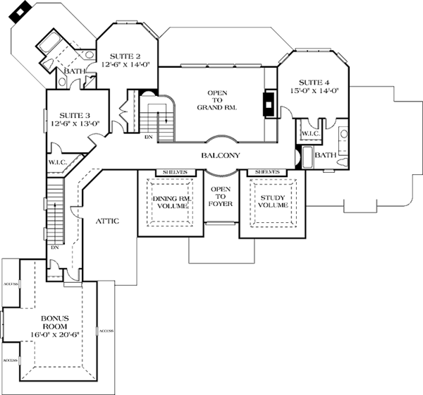 Dream House Plan - Traditional Floor Plan - Upper Floor Plan #453-191