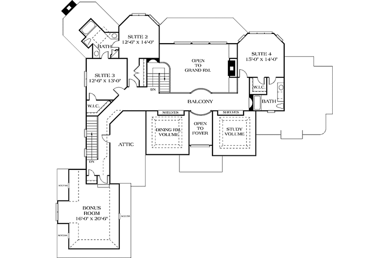 Home Plan - Floor Plan - Upper Floor for Traditional House Plan #453-191 - 4 bed, 3.5 bath