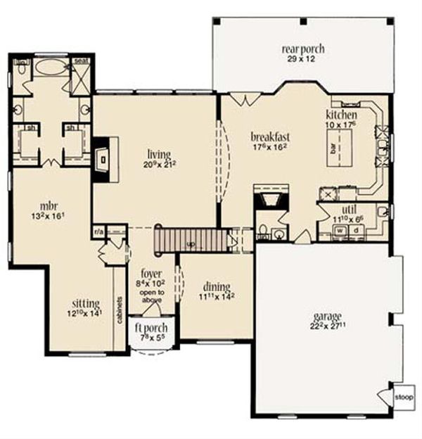 House Plan Design - European Floor Plan - Main Floor Plan #36-472