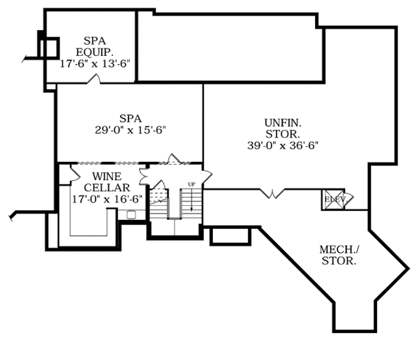 House Blueprint - Country Floor Plan - Lower Floor Plan #453-369