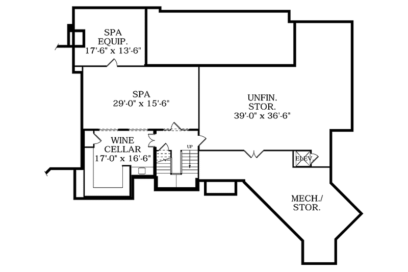 Home Plan - Floor Plan - Lower Floor for Country House Plan #453-369 - 2 bed, 2.5 bath