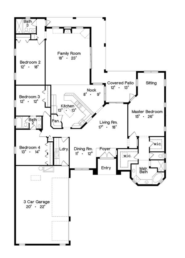 House Design - Mediterranean Floor Plan - Main Floor Plan #417-810