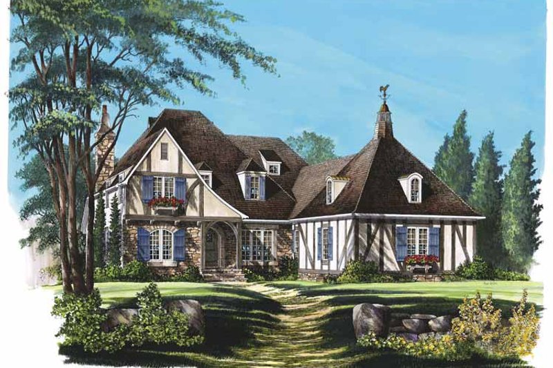 Architectural House Design - Tudor Exterior - Front Elevation Plan #137-310