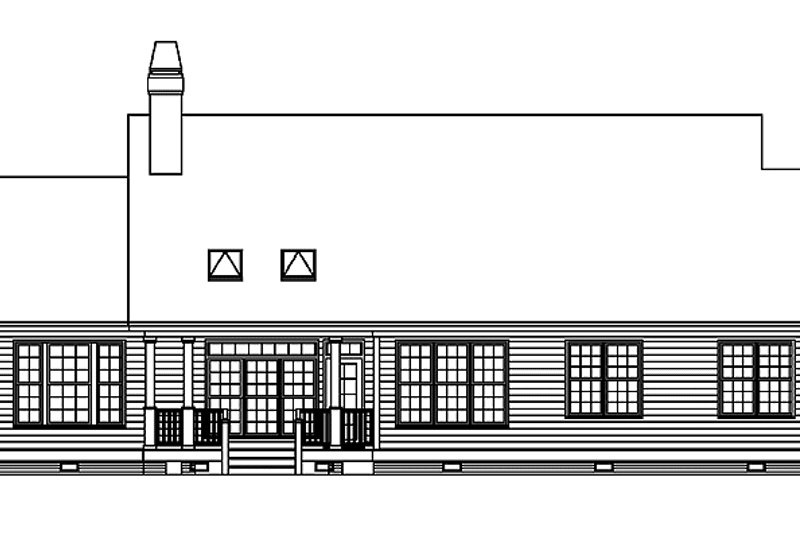 Home Plan - Exterior - Rear Elevation for Country House Plan #929-397 - 3 bed, 2 bath
