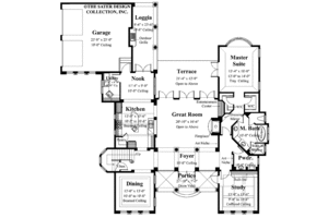 Floor Plan - Main Floor for Mediterranean House Plan #930-59 - 5 bed, 3.5 bath