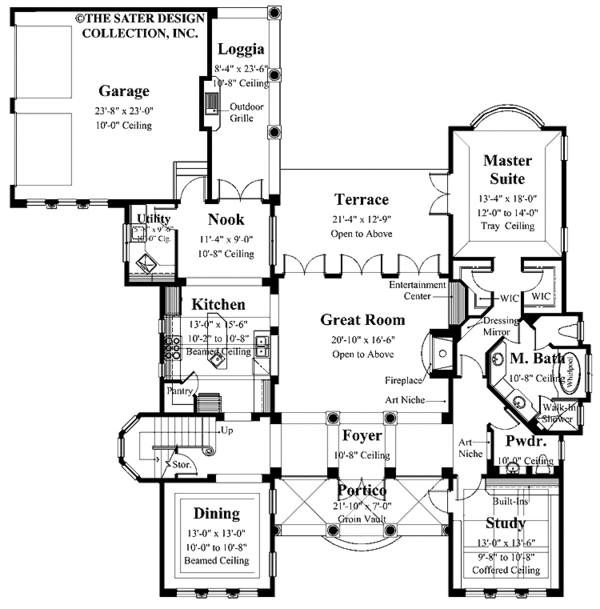 House Plan Design - Mediterranean Floor Plan - Main Floor Plan #930-59