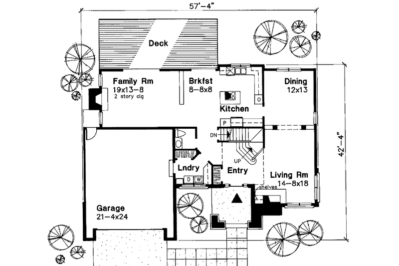 Home Plan - Floor Plan - Main Floor for European House Plan #320-1067 - 4 bed, 2.5 bath
