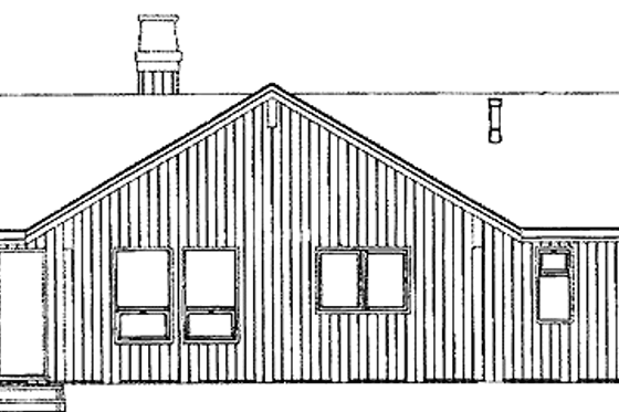 Exterior - Rear Elevation for Cabin House Plan #47-937 - 3 bed, 2 bath