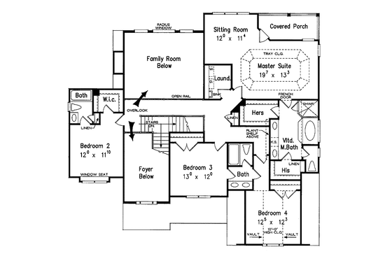 Floor Plan - Upper Floor for Country House Plan #927-826 - 4 bed, 3.5 bath