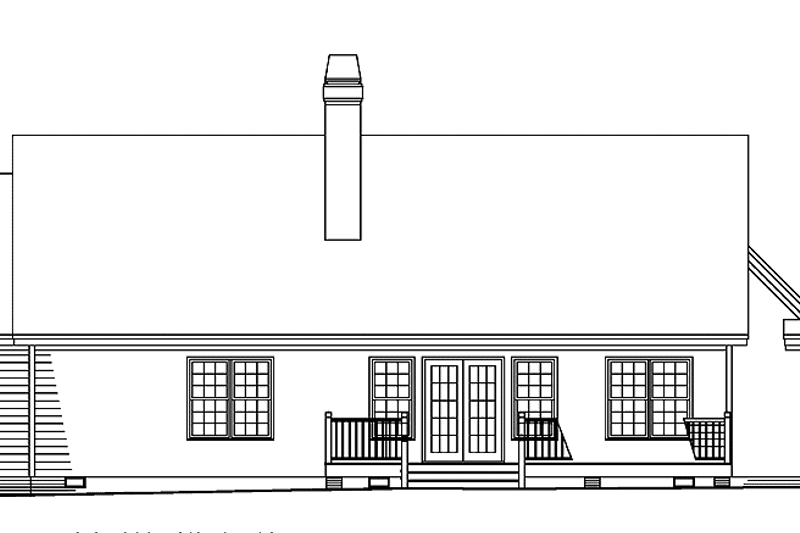 Home Plan - Exterior - Rear Elevation for Ranch House Plan #929-385 - 3 bed, 2 bath