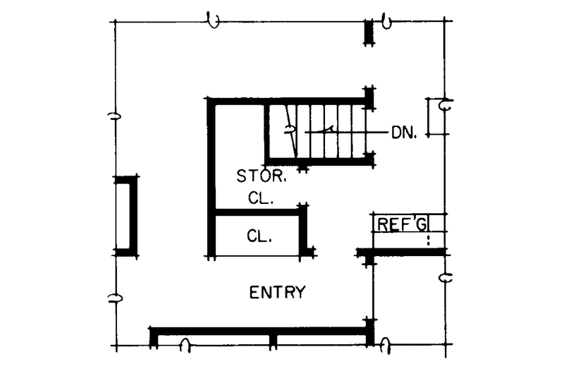 House Blueprint - Floor Plan - Lower Floor for Ranch House Plan #72-508 - 4 bed, 2 bath