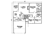 Ranch Style House Plan - 3 Beds 2 Baths 1296 Sq/Ft Plan #52-105 