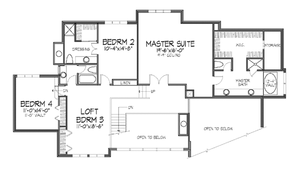 House Plan Design - Contemporary Floor Plan - Upper Floor Plan #320-854