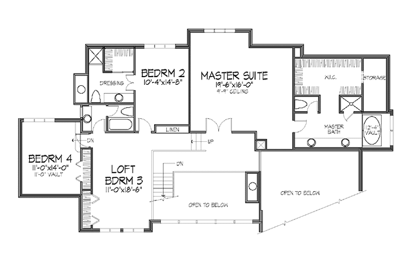House Plan Design - Floor Plan - Upper Floor for Contemporary House Plan #320-854 - 3 bed, 3.5 bath