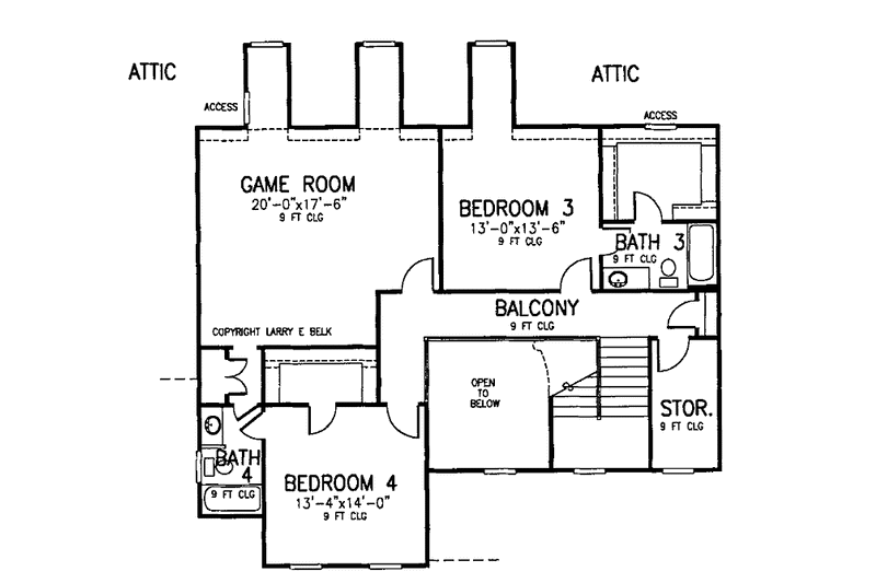 Home Plan - Floor Plan - Upper Floor for Country House Plan #952-231 - 4 bed, 4.5 bath