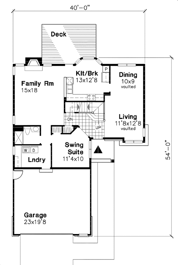Architectural House Design - European Floor Plan - Main Floor Plan #320-513