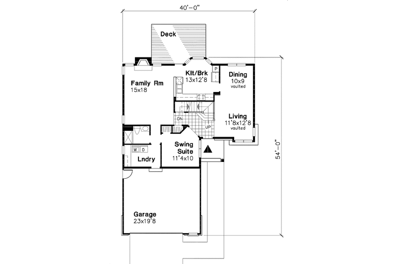 Architectural House Design - Floor Plan - Main Floor for European House Plan #320-513 - 5 bed, 3 bath