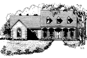 Country Exterior - Front Elevation Plan #15-306
