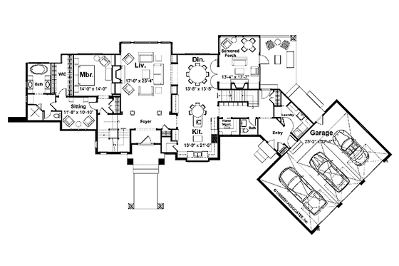 Floor Plan - Main Floor for Traditional House Plan #928-72 - 5 bed, 4.5 bath