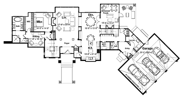 Home Plan - Traditional Floor Plan - Main Floor Plan #928-72