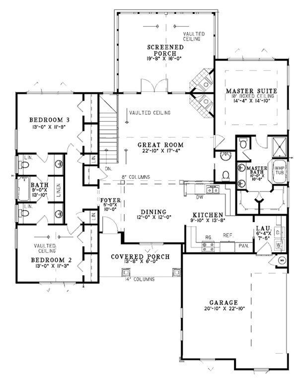 Home Plan - Country Floor Plan - Main Floor Plan #17-3288