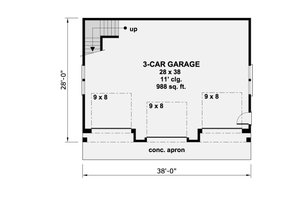 Floor Plan - Main Floor for Craftsman House Plan #51-582 - 1 bed, 1 bath