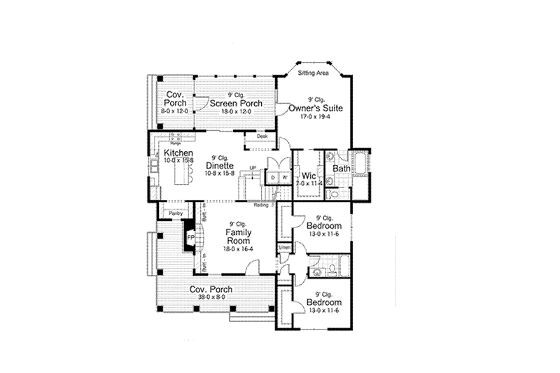 Home Plan - Floor Plan - Main Floor for Traditional House Plan #51-1046 - 3 bed, 2 bath