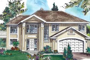 European Exterior - Front Elevation Plan #18-223