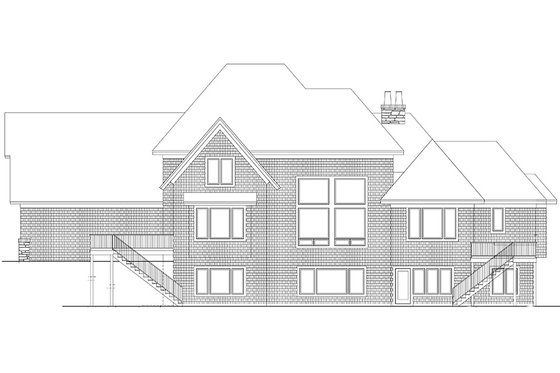 Exterior - Rear Elevation for Country House Plan #51-555 - 3 bed, 3.5 bath