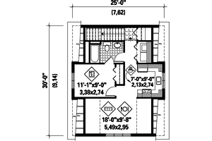 Floor Plan - Upper Floor for Country House Plan #25-4750 - 1 bed, 1 bath
