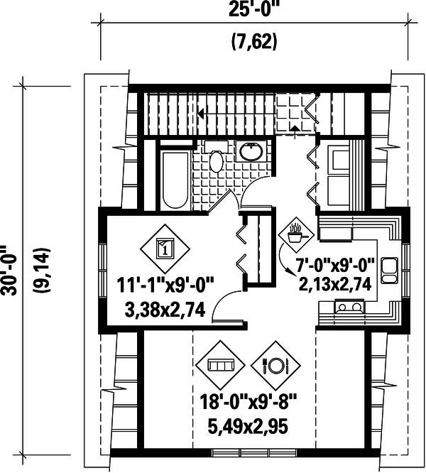 Country Floor Plan - Upper Floor Plan #25-4750