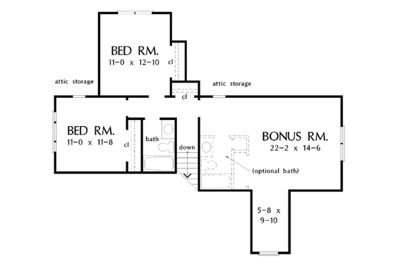 Floor Plan - Upper Floor for Country House Plan #929-333 - 3 bed, 2.5 bath