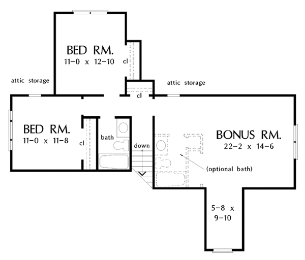 Country Floor Plan - Upper Floor Plan #929-333