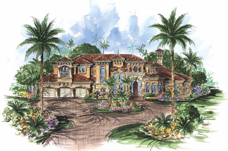 Dream House Plan - Exterior - Front Elevation 3 for Mediterranean House Plan #1017-74 - 5 bed, 5.5 bath