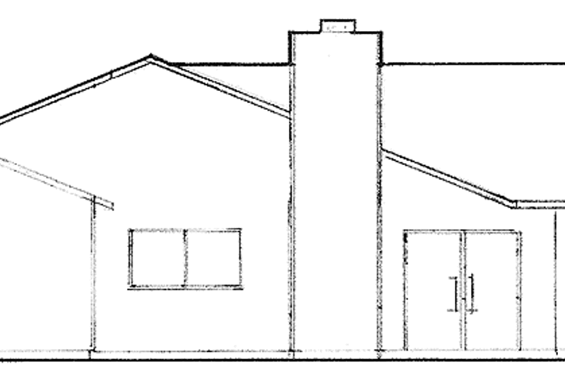 Home Plan - Exterior - Rear Elevation for Country House Plan #60-846 - 3 bed, 2 bath