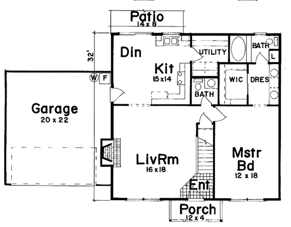 House Plan Design - Colonial Floor Plan - Main Floor Plan #52-238