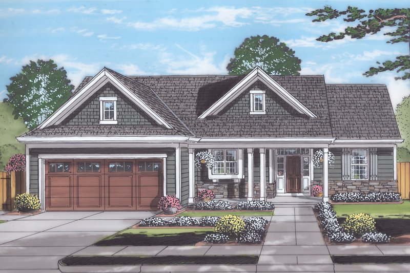 Architectural House Design - Country Exterior - Front Elevation Plan #46-892