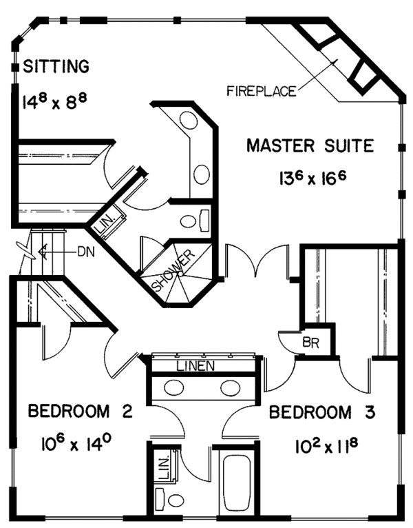 Home Plan - Prairie Floor Plan - Upper Floor Plan #60-931
