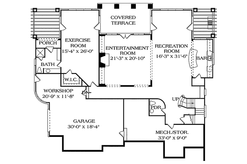 Home Plan - Floor Plan - Lower Floor for Craftsman House Plan #453-382 - 4 bed, 4.5 bath