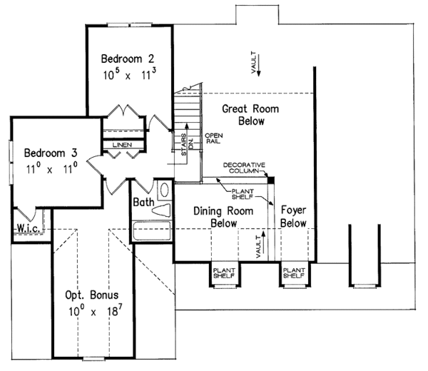 Dream House Plan - Country Floor Plan - Upper Floor Plan #927-246
