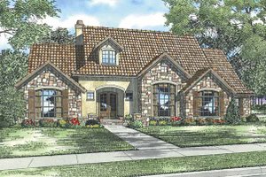 European Exterior - Front Elevation Plan #17-2930